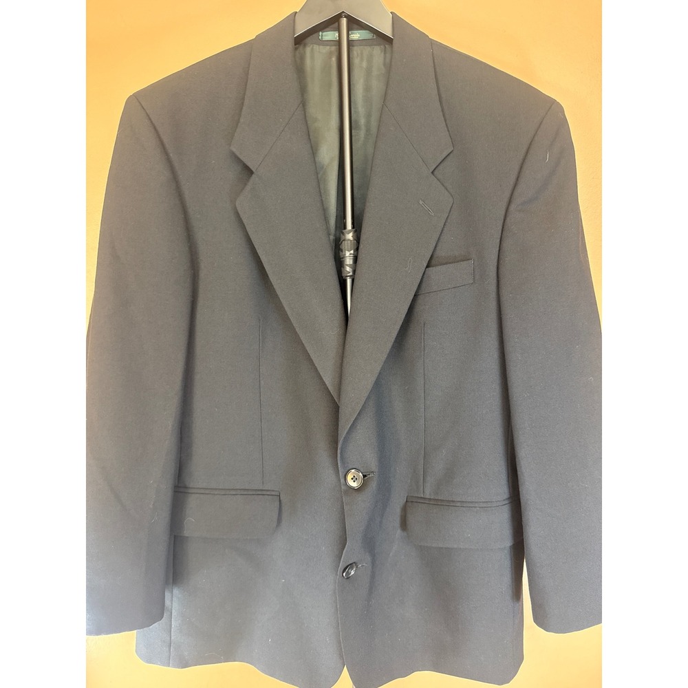 Carlo Mandrone Barons Royal Collection Black Pure Virgin Wool Blazer Mens 40W33S